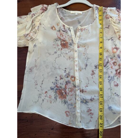 LoveShackFancy Floral Blouse and Skirt Set in Cream and Pink - Picture 11 of 13